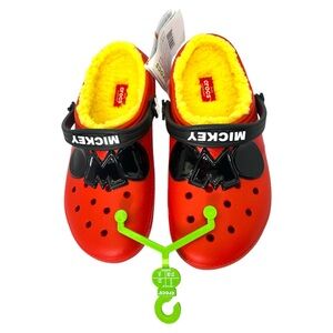 Crocs Unisex-Child Classic Lined‎ Disney Mickey Mouse Clogs Shoes Size US J5-New